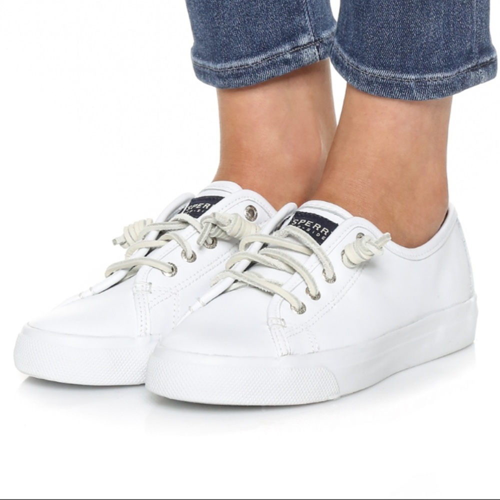 Sperry Crest Vibe Leather White White sneakers.